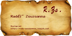 Radó Zsuzsanna névjegykártya